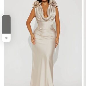 Elegant Cream Evening Gown